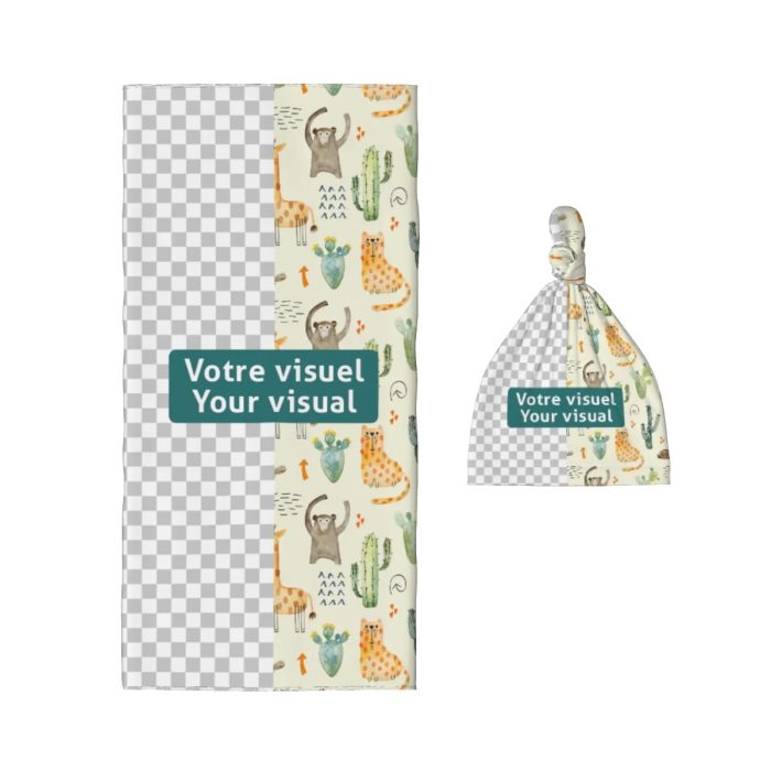 soft baby swaddle blanket with matching beanie hat