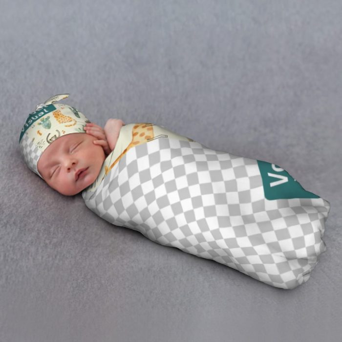 stylish swaddle wrap and beanie for newborns