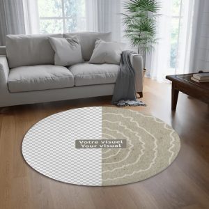 Custom Round Fannel Door Mat Housewarming Gift 2 Sizes for Bedroom