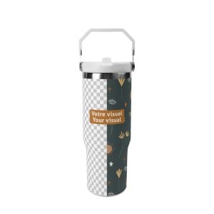 large stainless steel coffee tumbler