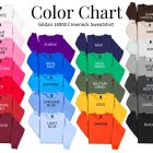 Gildan 1800 charte couleurs