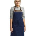 three color options for faux leather bib apron