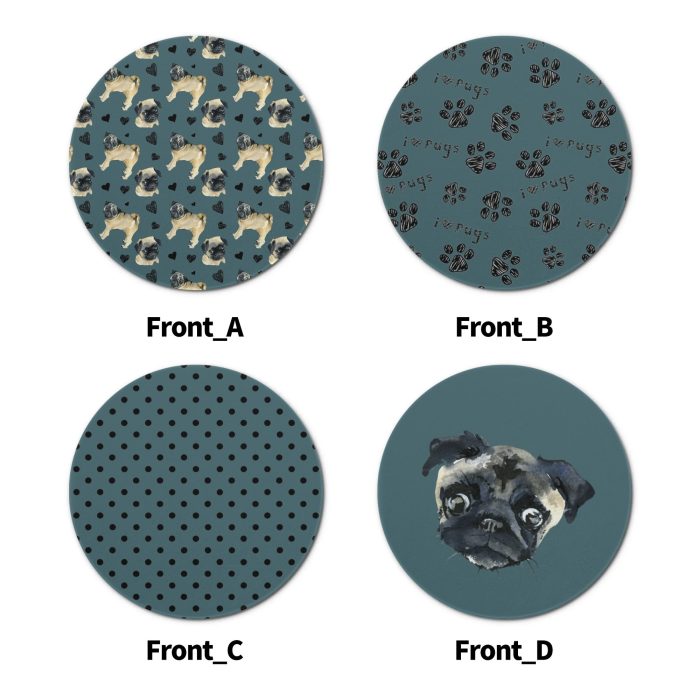 unique round ceramic coasters set