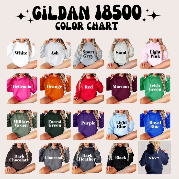 Charte de couleur Gildan 1850
