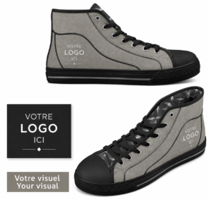 Men's High Top Canvas Shoes - Customized Tongue