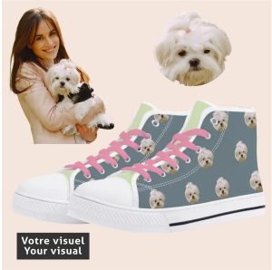 Women's High Top Canvas Shoes - Customized Tongue