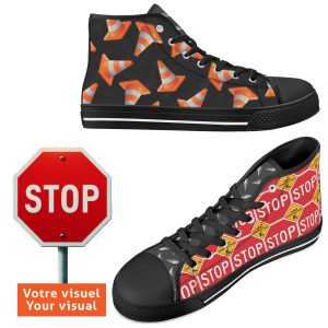 Men's High Top Canvas Shoes - Customized Tongue